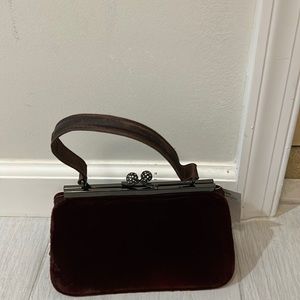 Valerie Steven evening bag with original tags maroon velvet
